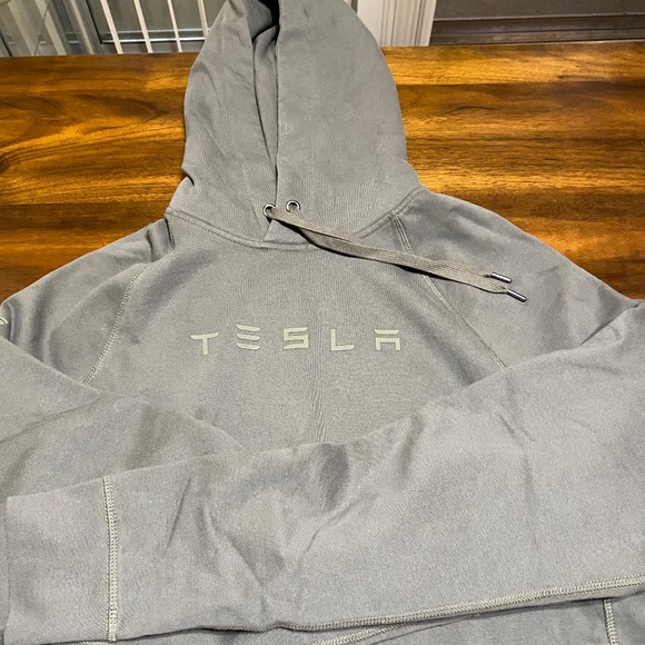 Olive Tesla chill hoodie heavy weight cotton size LARGE & XL